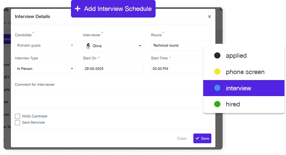 Recruit Management | Workway.pro Interview Scheduling