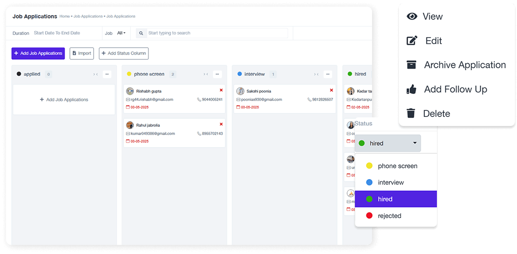 Job Application Management