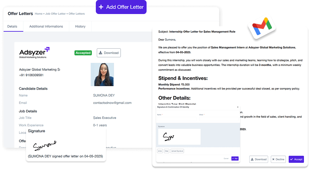 Offer Letter E Signature